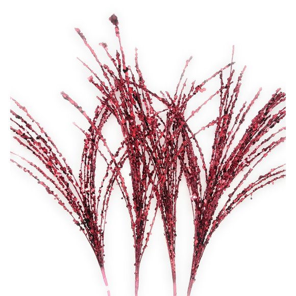 Twisted Twirl and Glitter Grass Red and Green Glitter Picks (Set of 8) - Picture 3 of 9